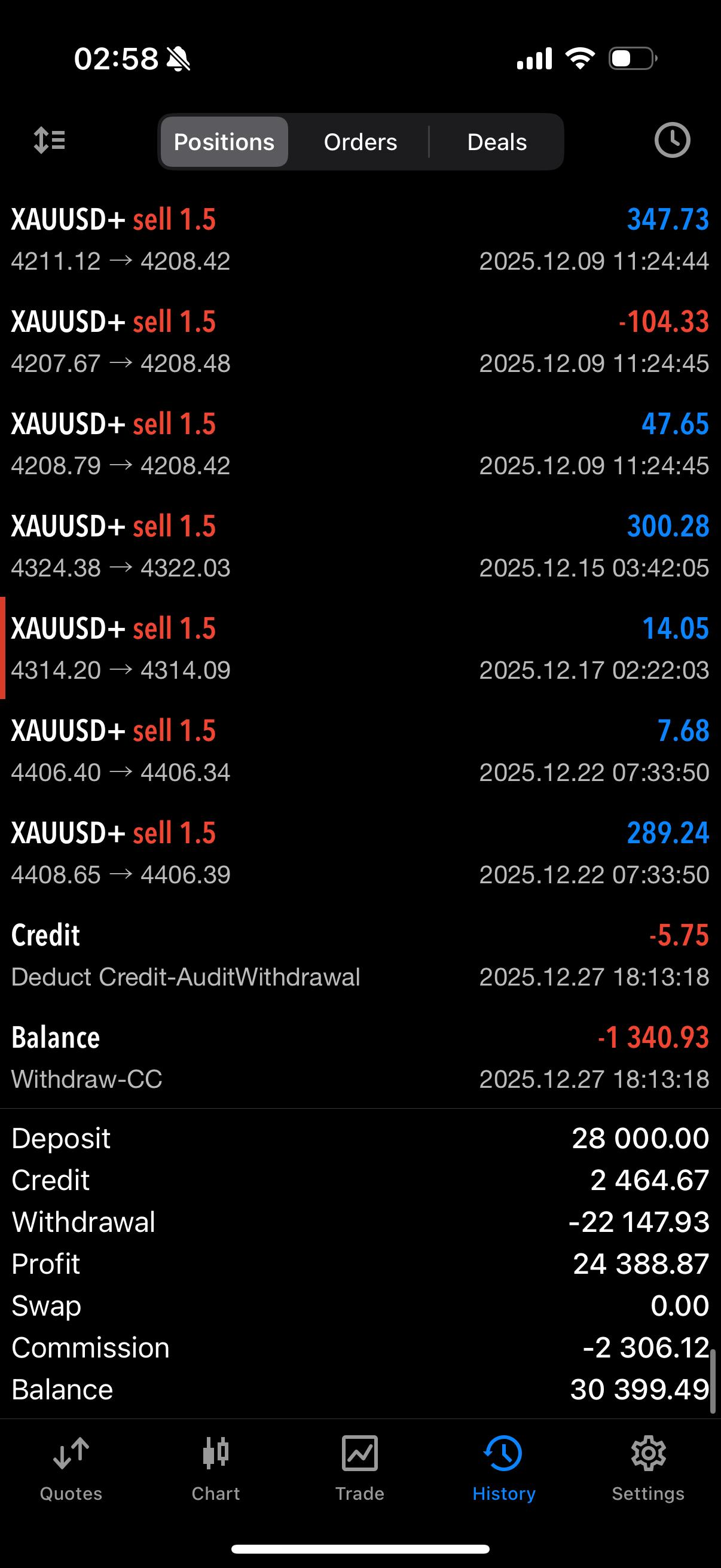 Client trade screenshot 1